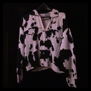 Hand knit Sweater in Animal Print